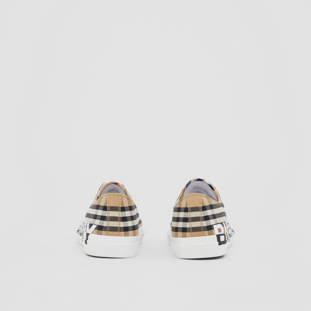 Logo Print Vintage Check Cotton Sneakers - 5