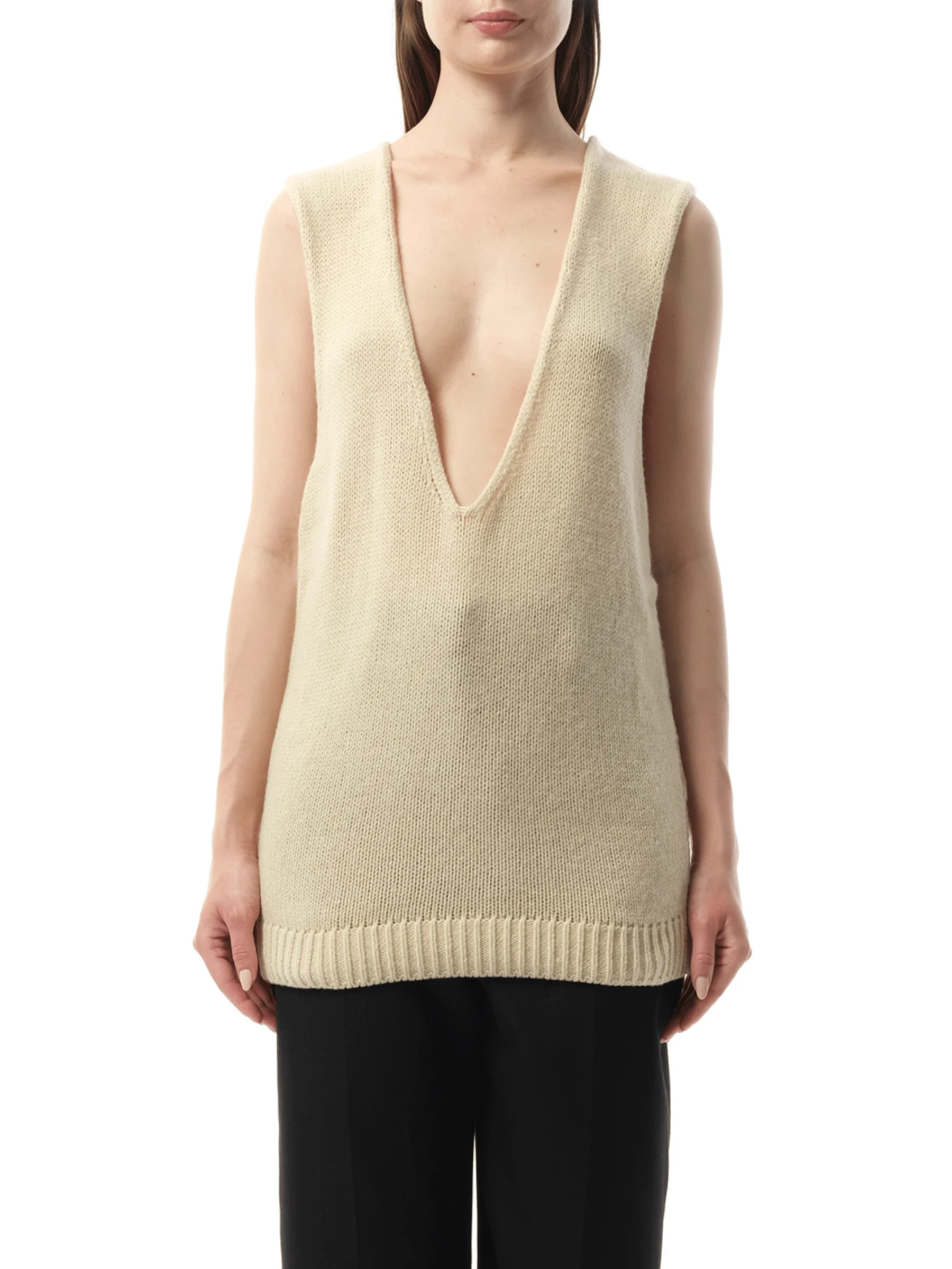 Knitted Top in Ivory - 1