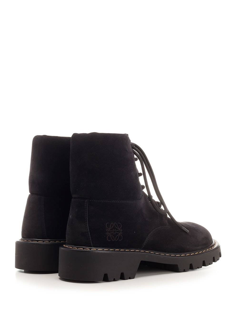 Sierra Combat Ankle Boot In Suede Boots Black - 3