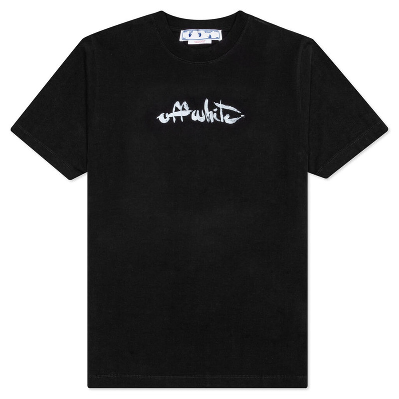 Paint Arrow Slim Short Sleeve T-Shirt Black and White - 1