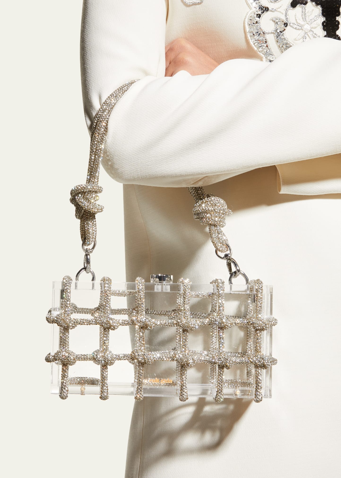 Bess Caged Embellished Box Shoulder Bag - 5