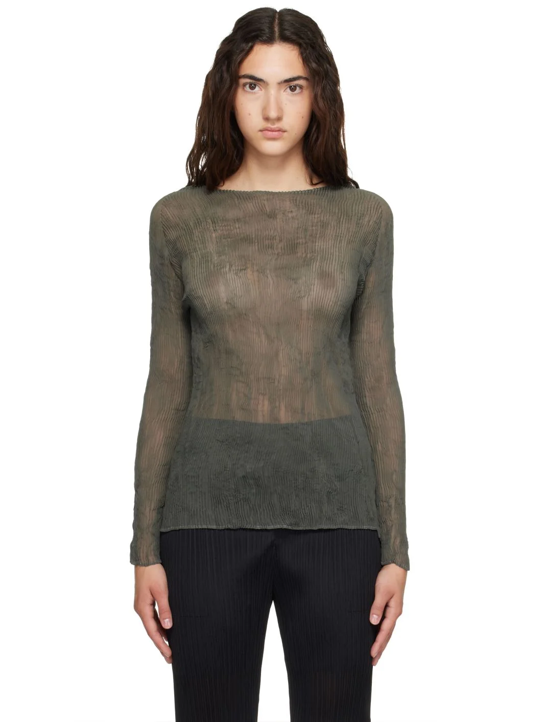 Green Chiffon Twist 2 Top - 1