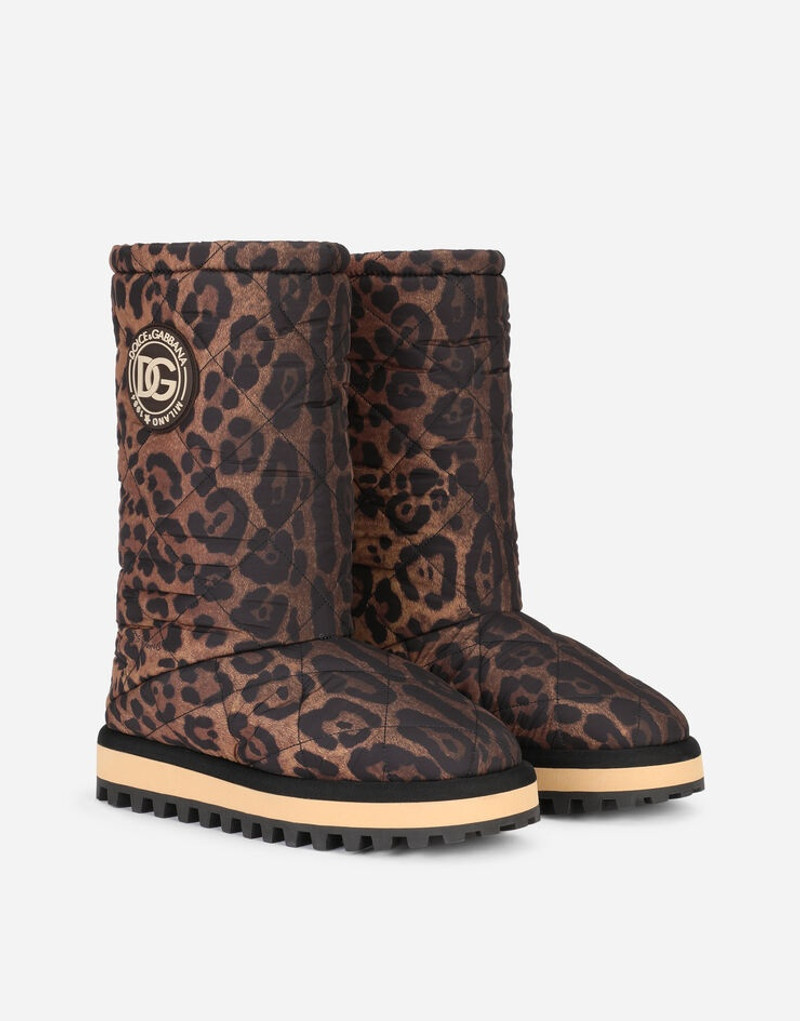 Dolce & Gabbana Leopard-print nylon city boots outlook