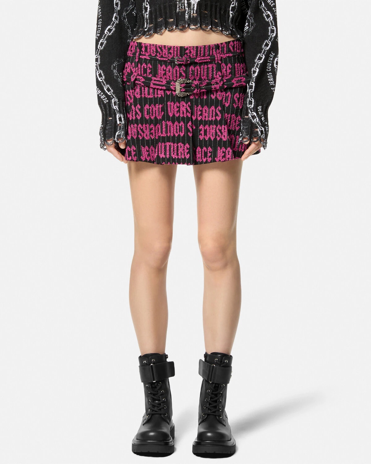 Logomania Pleated Mini Skirt - 4