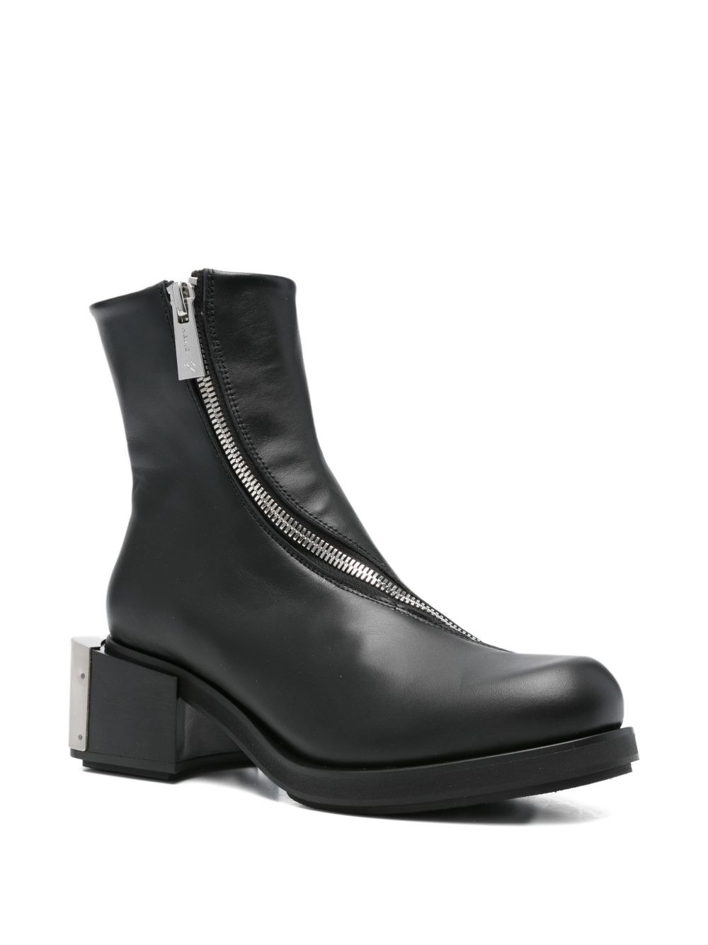 zip-detail block-heel boots - 2