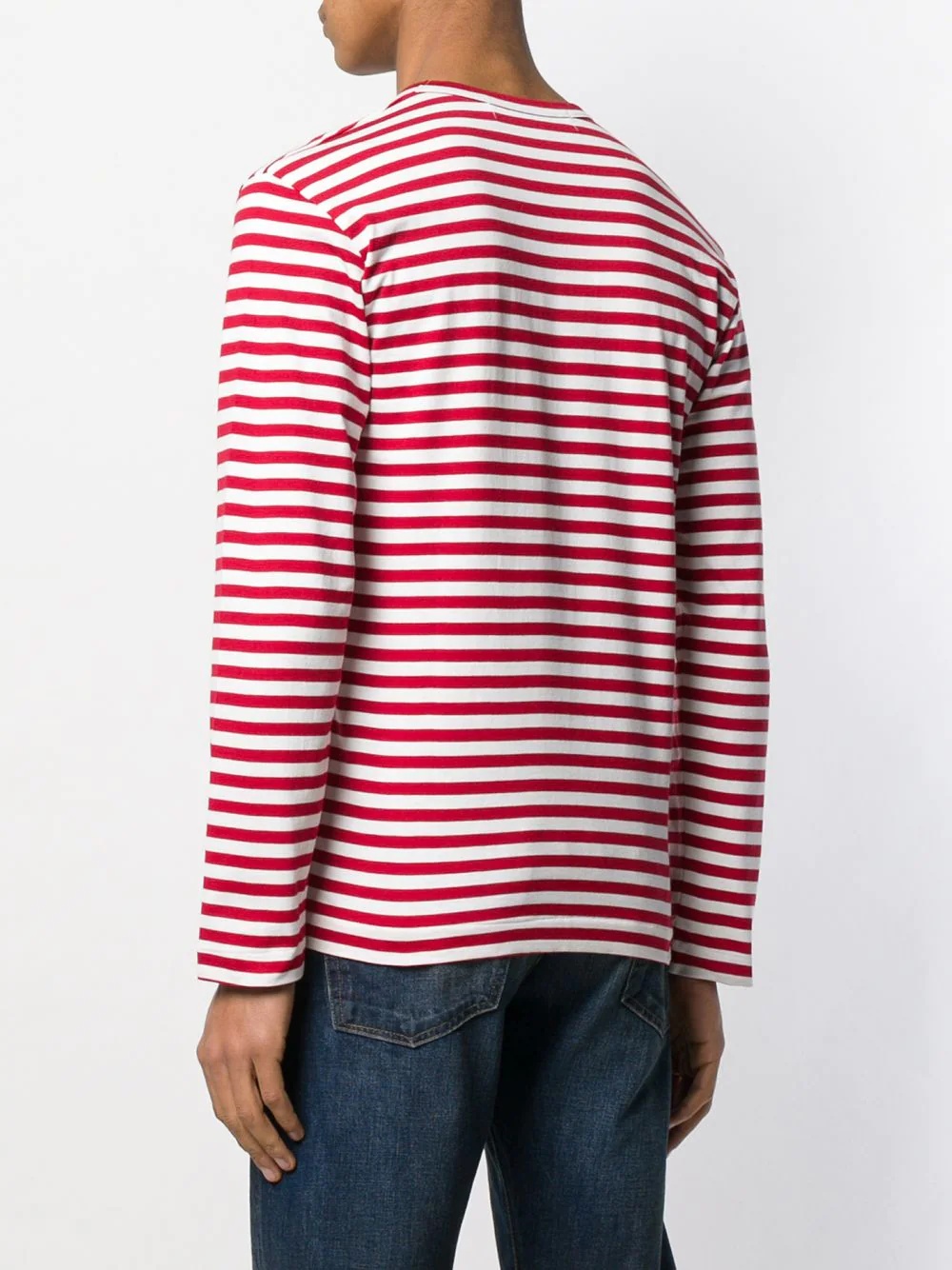 heart patch striped sweatshirt - 4