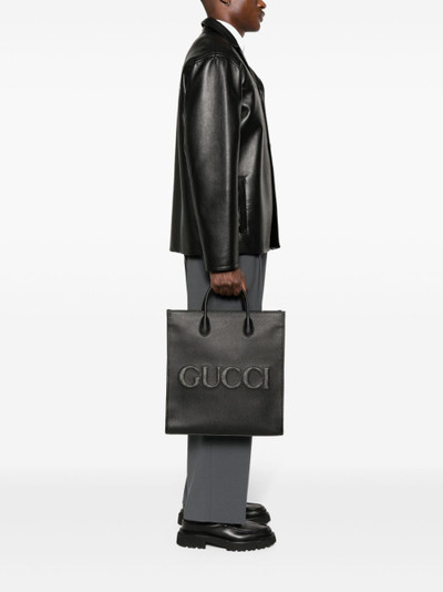 GUCCI logo-embossed leather tote bag outlook