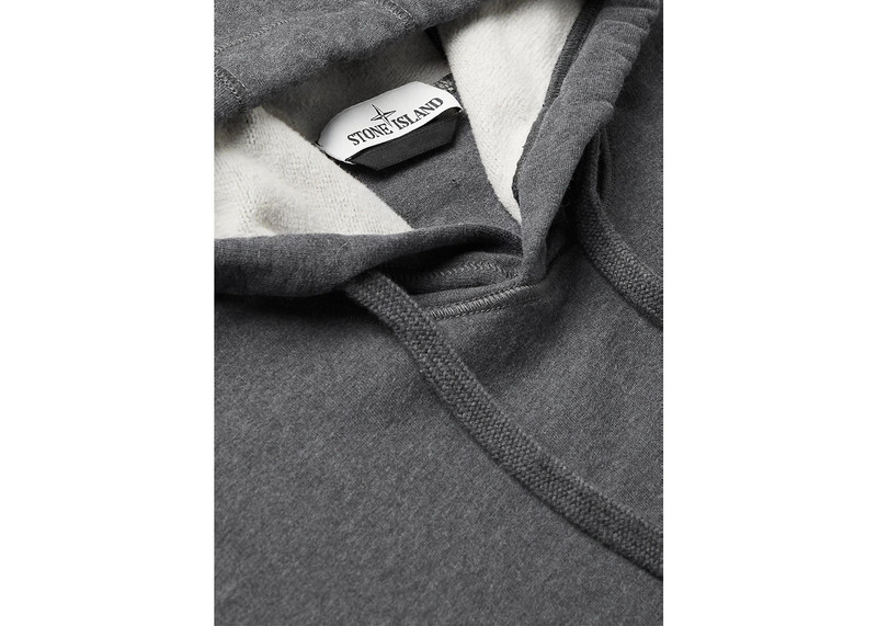 Stone Island Stone Island 64120 Brushed Cotton Fleece Hooded Sweatshirt Dark Gray outlook