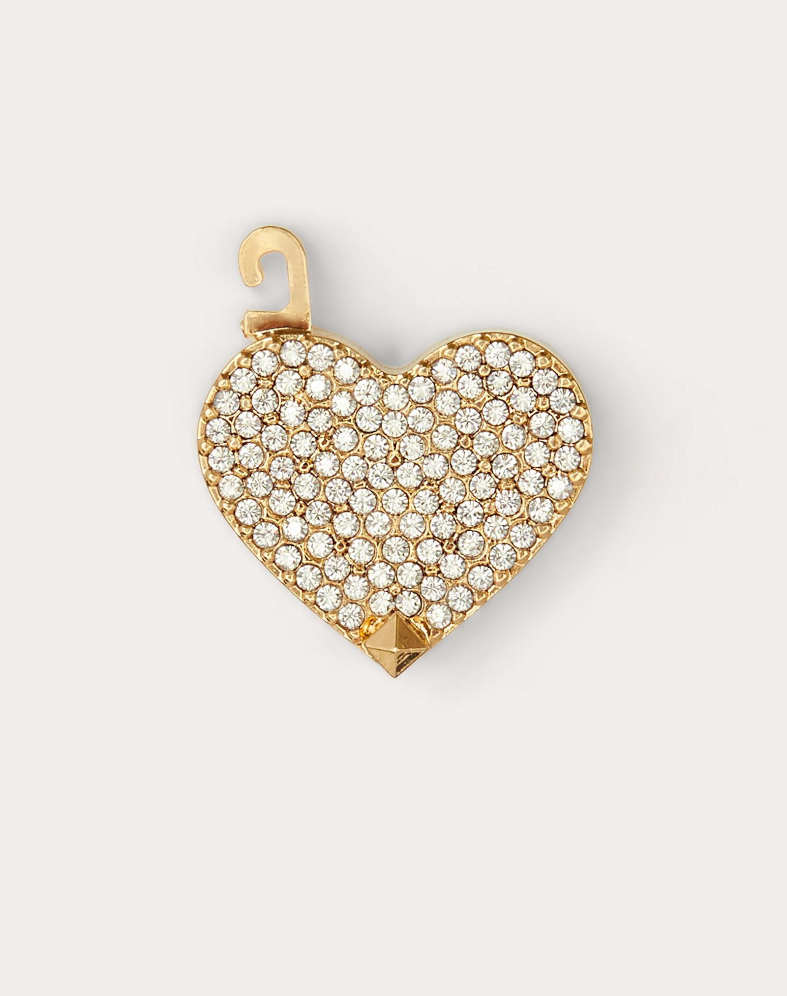 Call me Valentino heart-shaped metal and crystal charm - 1