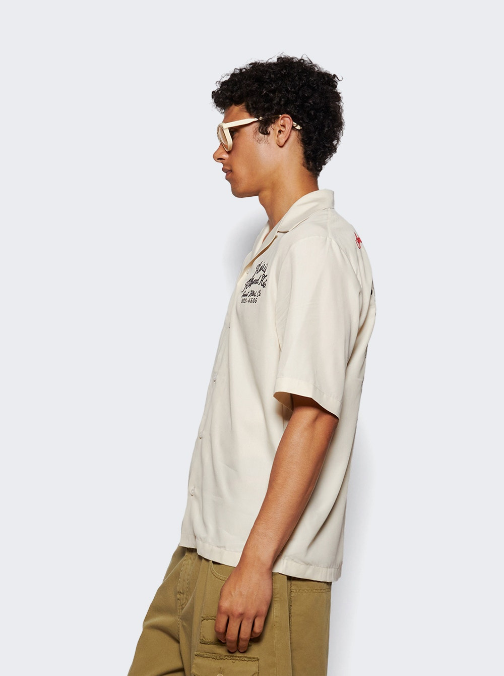 Hollywood Auto Bowling Shirt Alabaster - 3