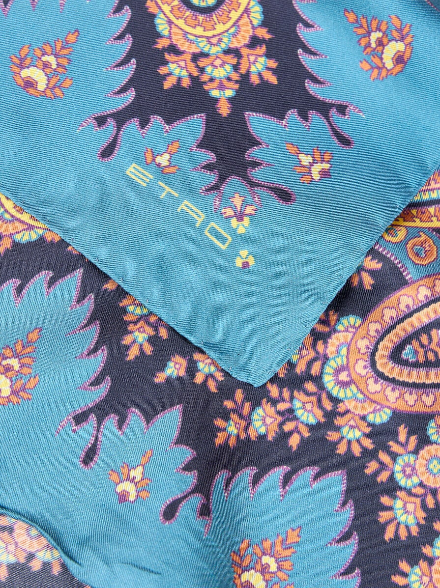 SILK SCARF WITH PLACED PRINT - 2