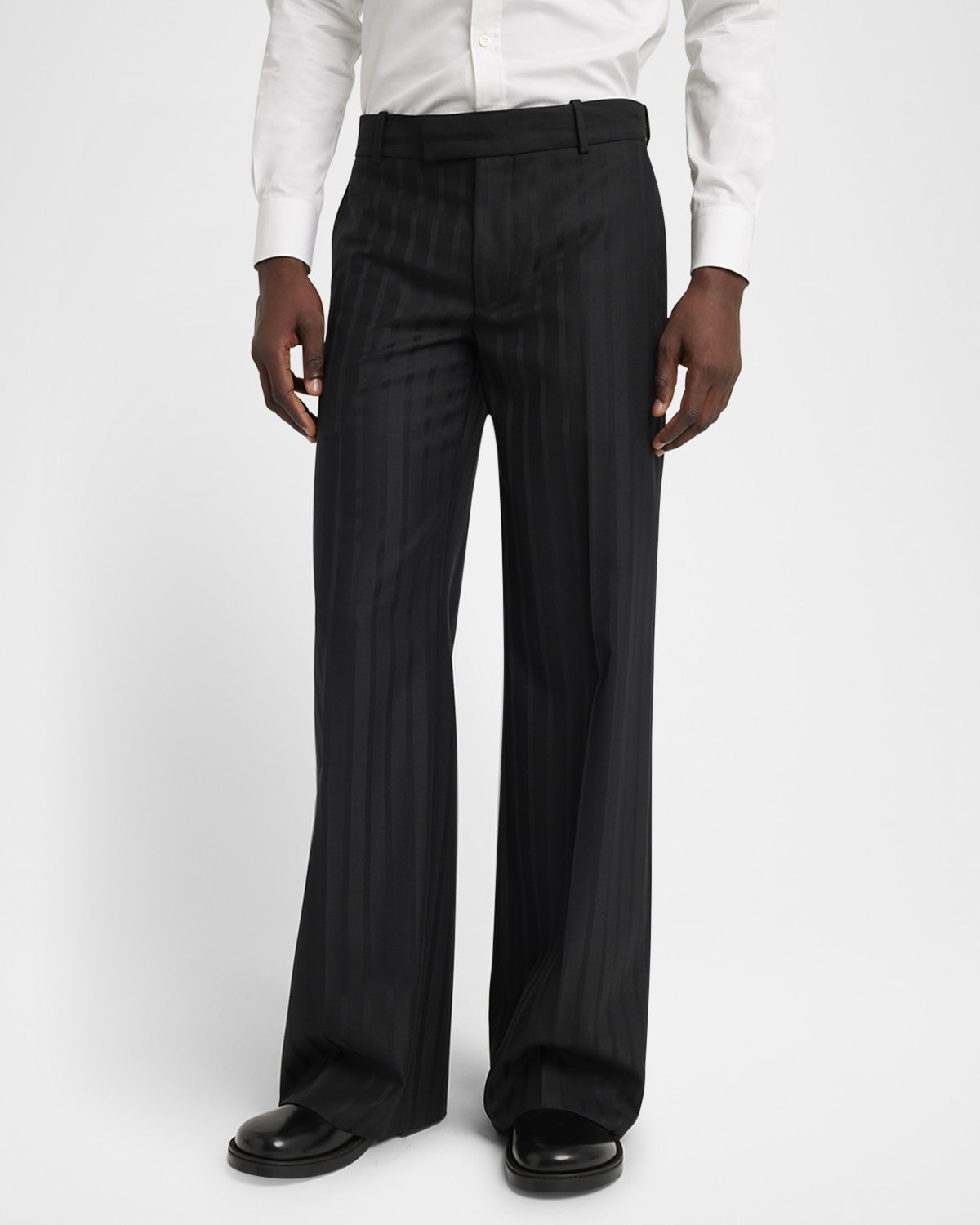 Men's Tonal Satin Stripe Evening Trousers - 4