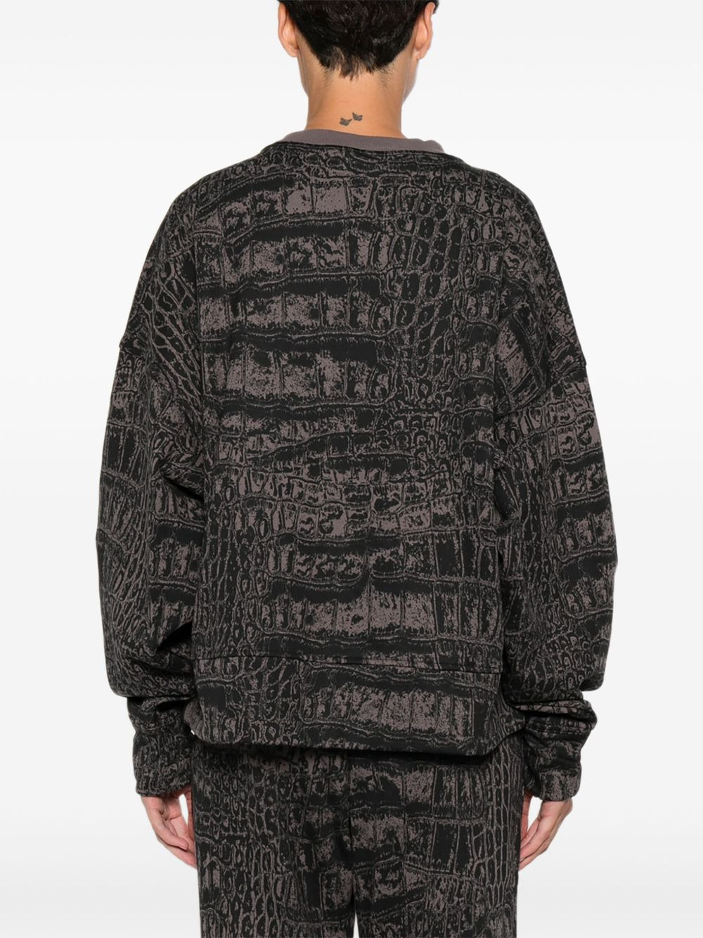crocodile-print long-sleeve sweatshirt - 4