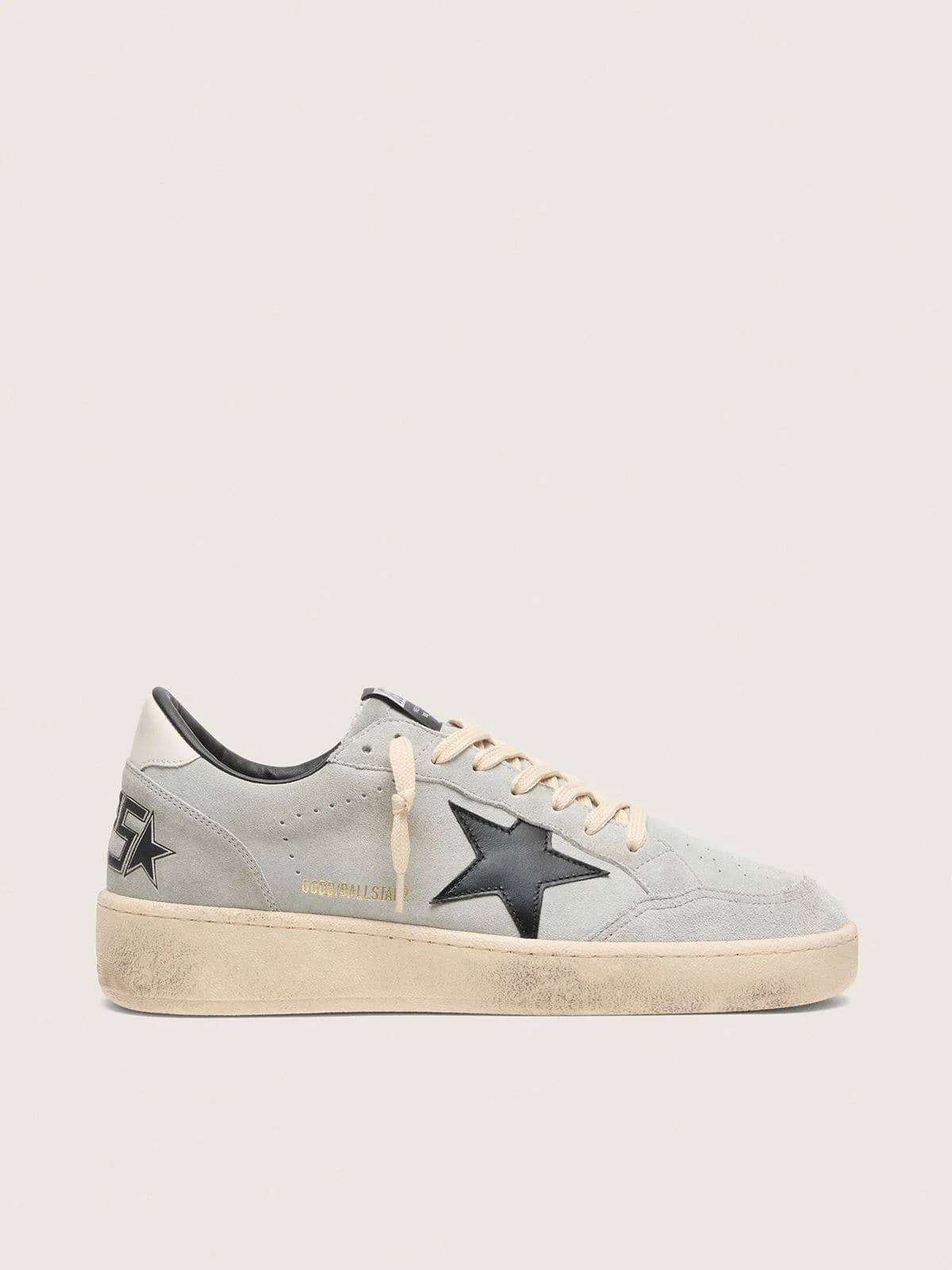 Men's Ball Star in gray suede with black leather star - 1