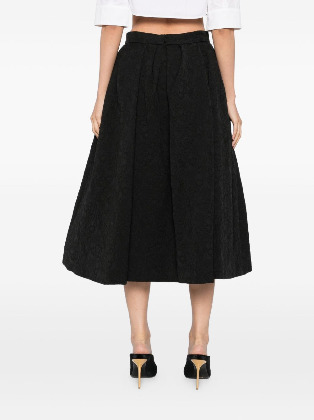 floral cloque skirt - 4