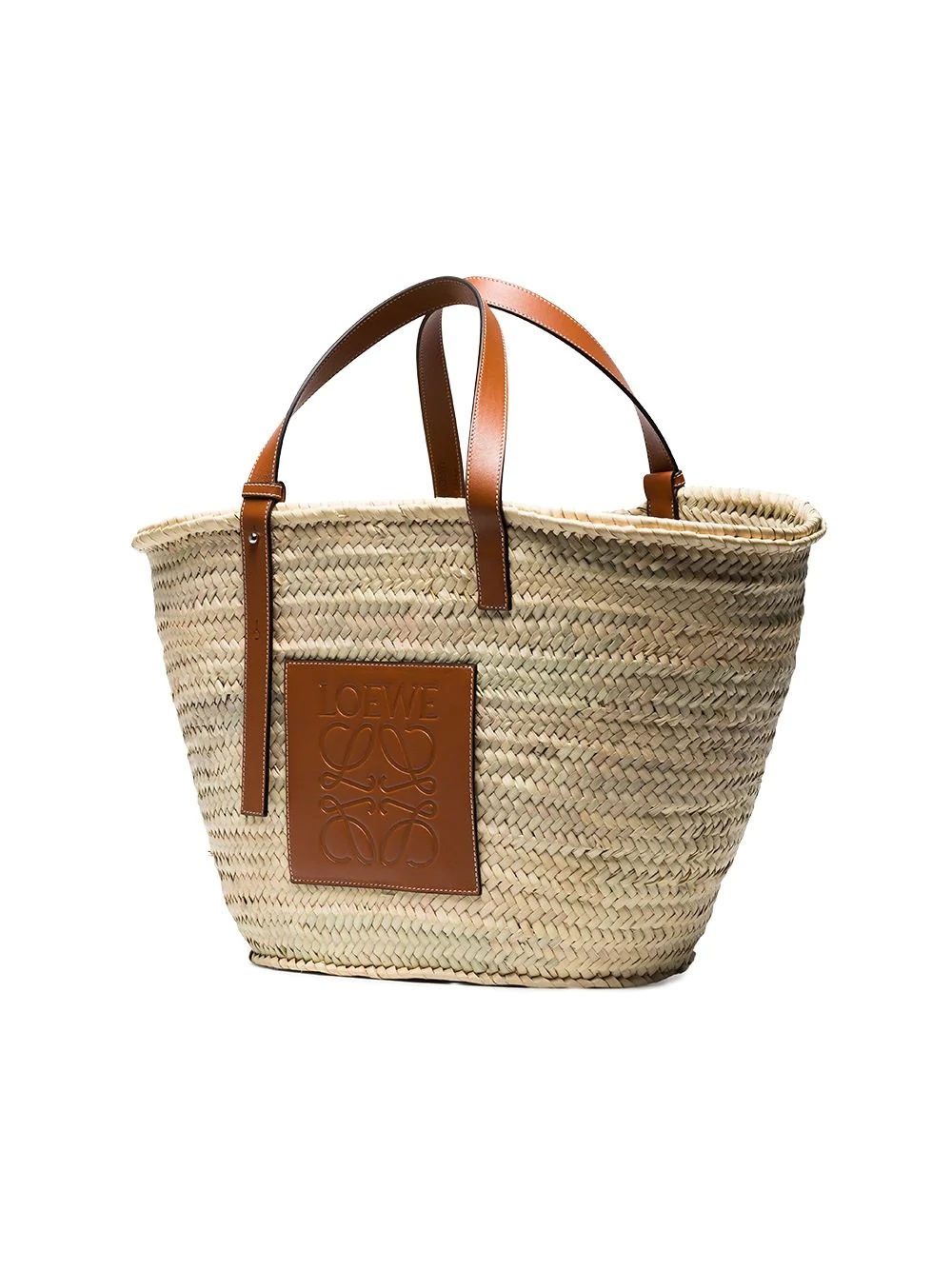 large logo raffia basket bag - 4