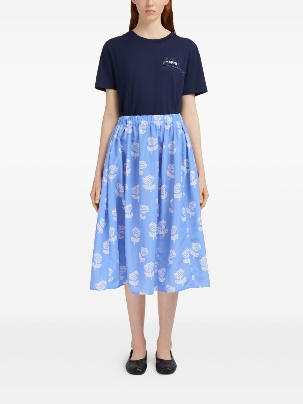 floral-print midi skirt - 2