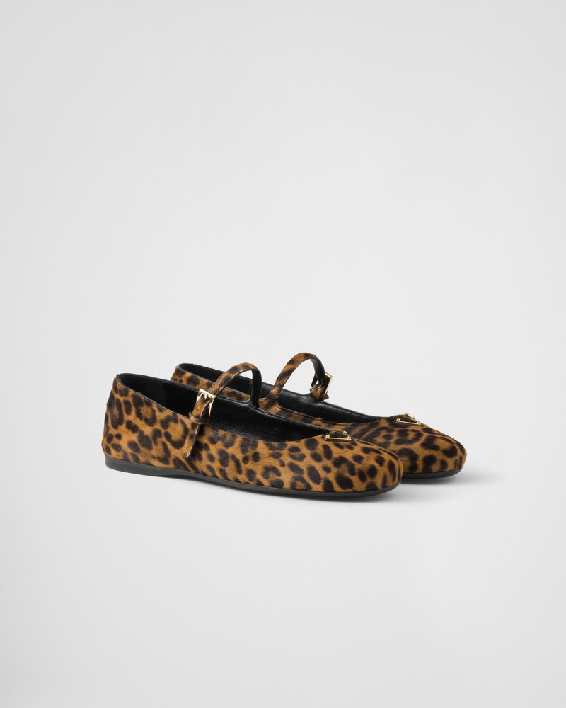 Printed leather ballerinas 1