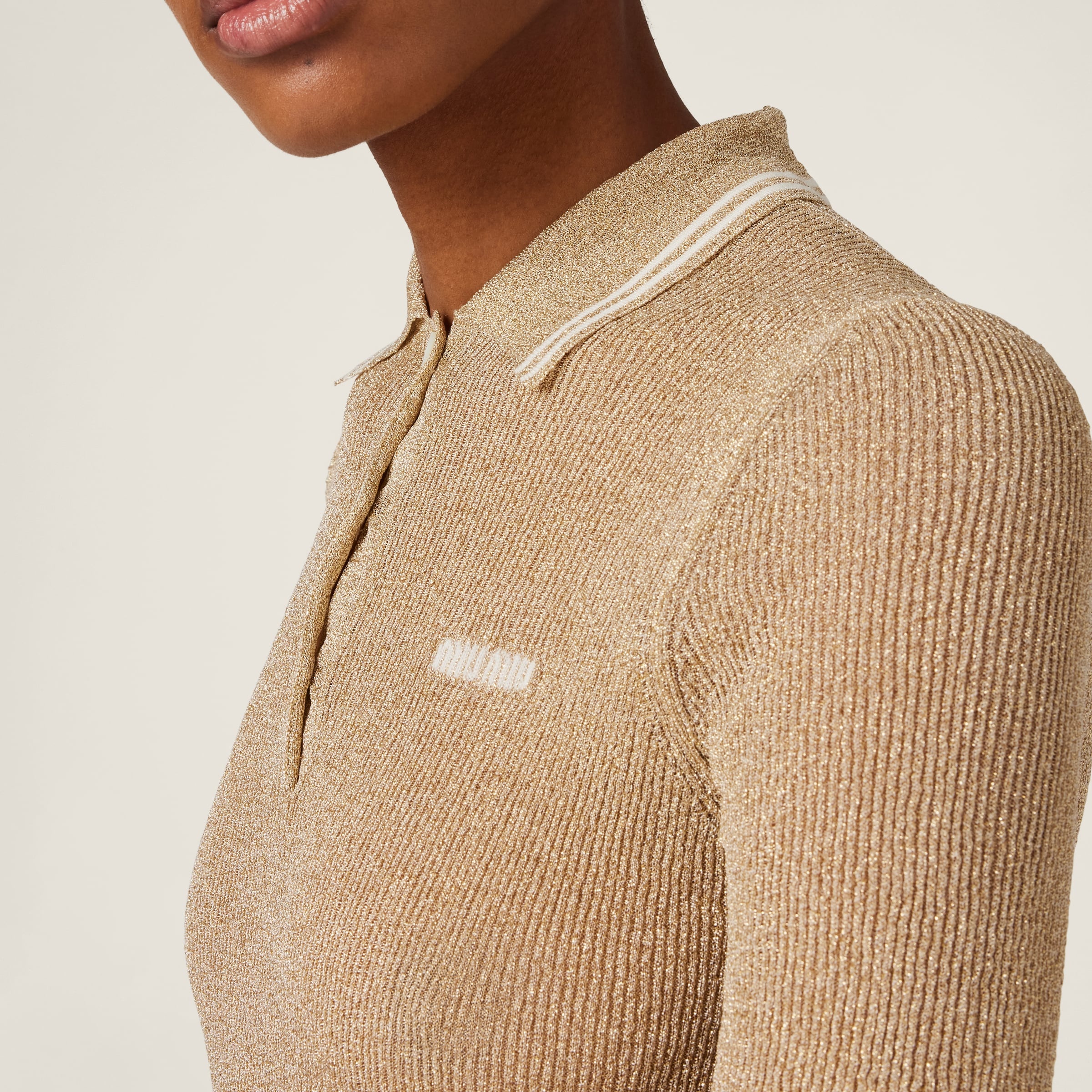 Lamé polo shirt - 4