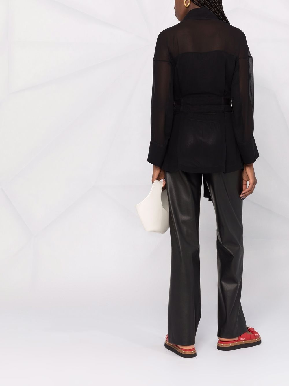 tie-fastening shirt jacket - 4