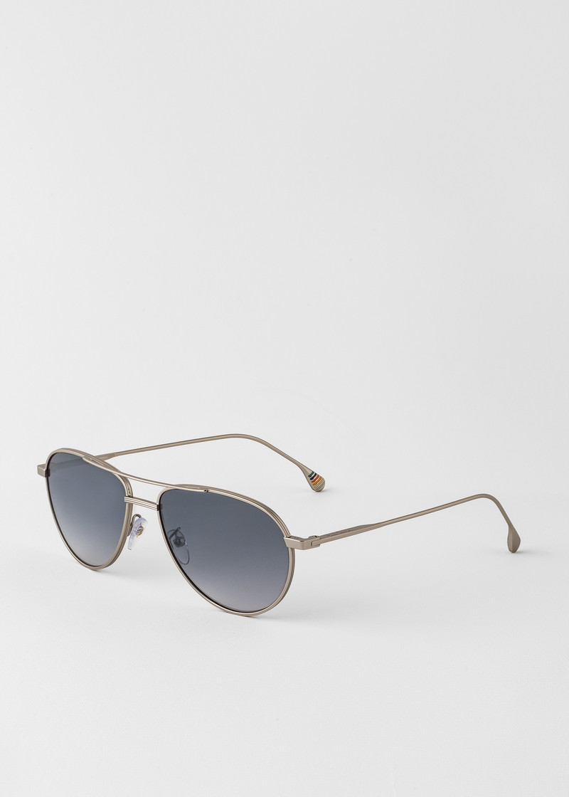 Paul Smith Matte Silver 'Felix' Sunglasses outlook