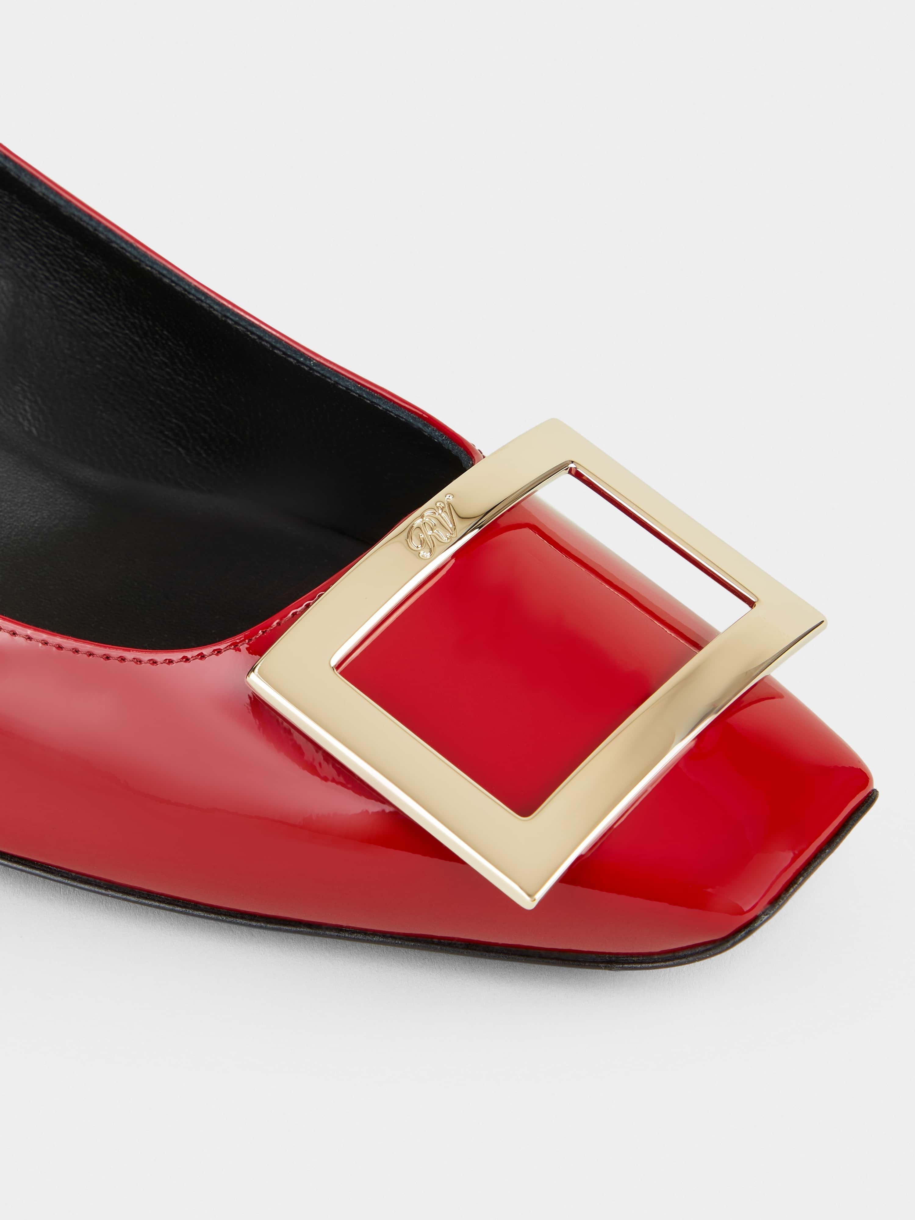 Trompette Metal Buckle Pumps in Patent Leather - 8