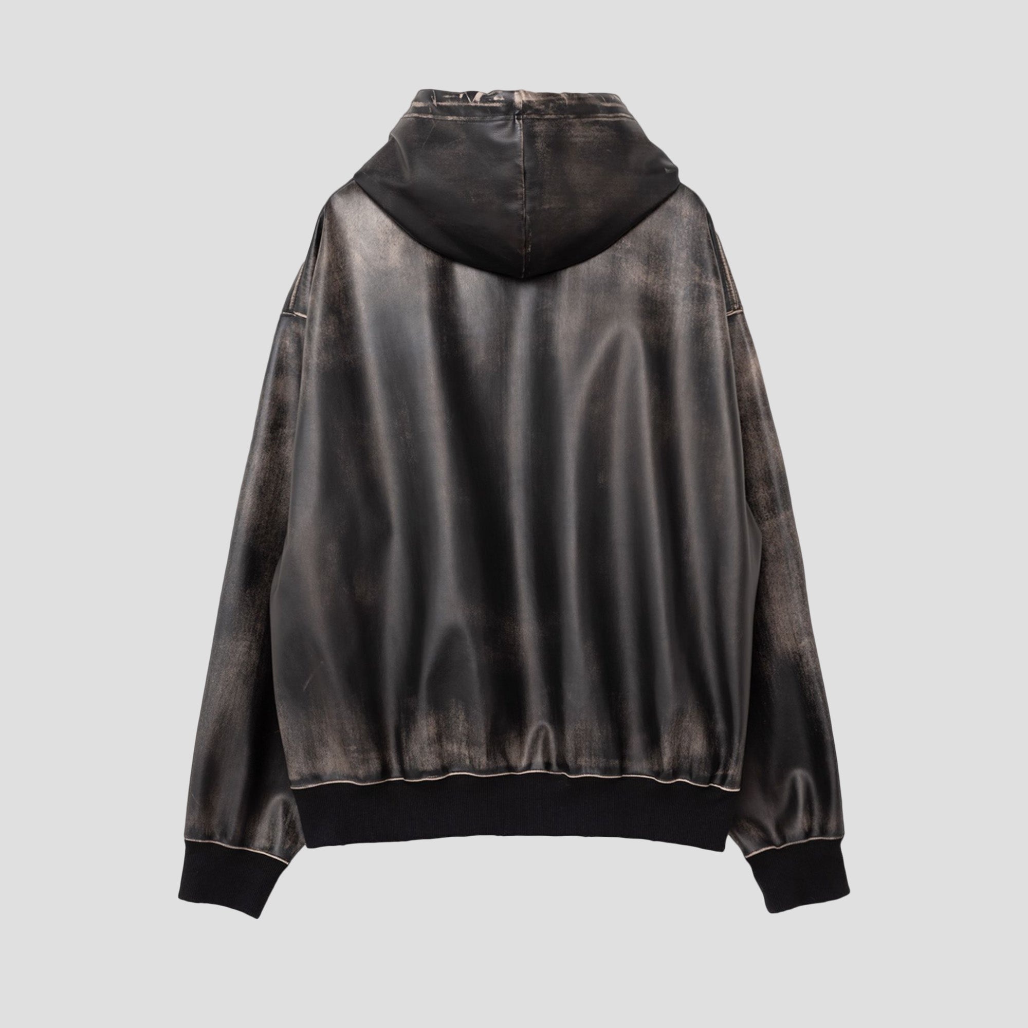 SYNTHETIC LEATHER HOODIE - 2