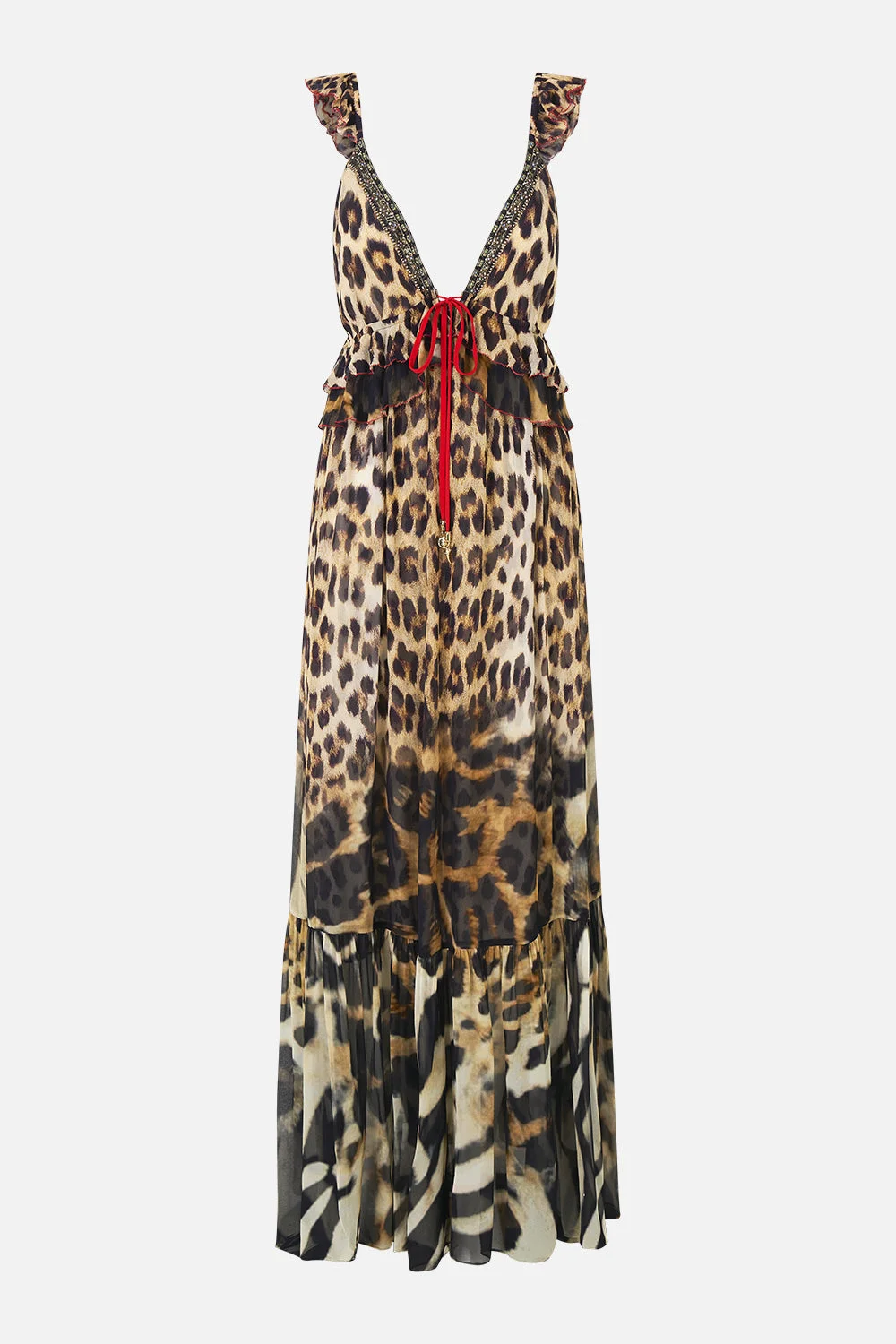 FRILL BRALETTE LONG DRESS LEOTIGRA LAND - 1