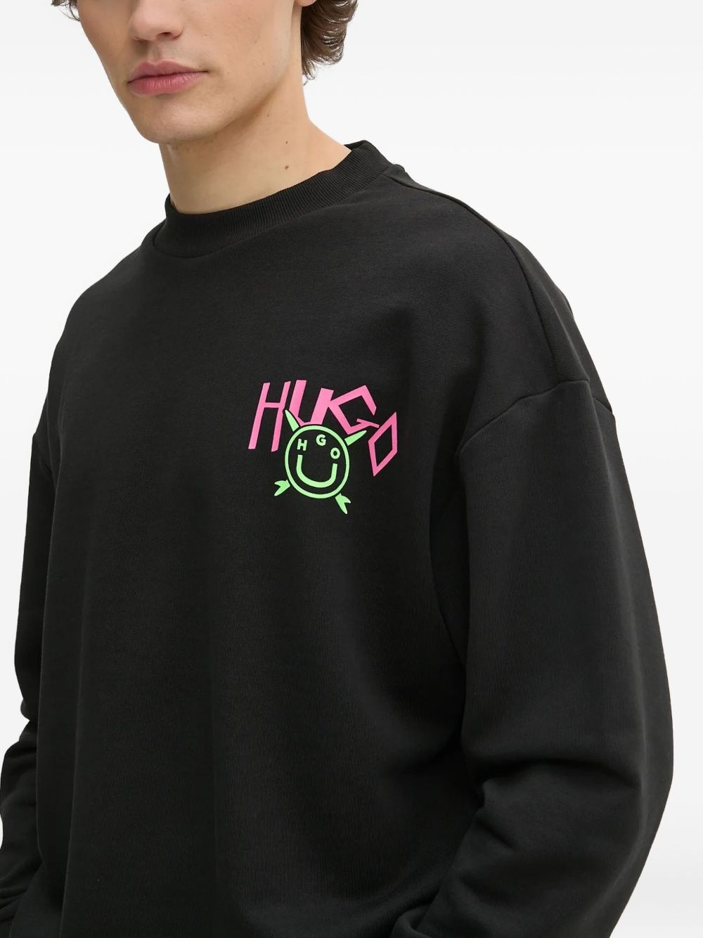 Happy-logo cotton sweatshirt - 4