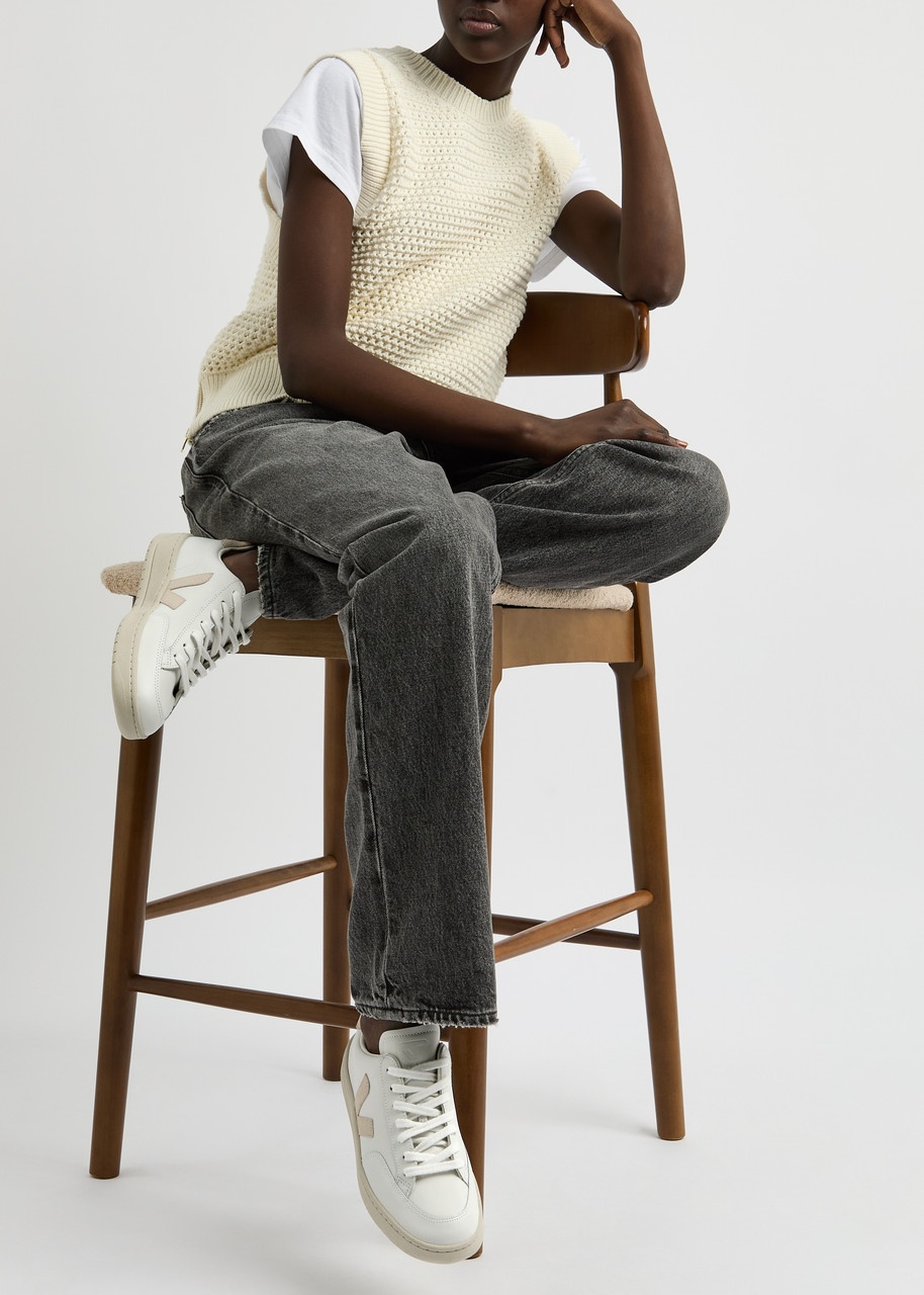 Veja V-12 Panelled Leather Sneakers - 5