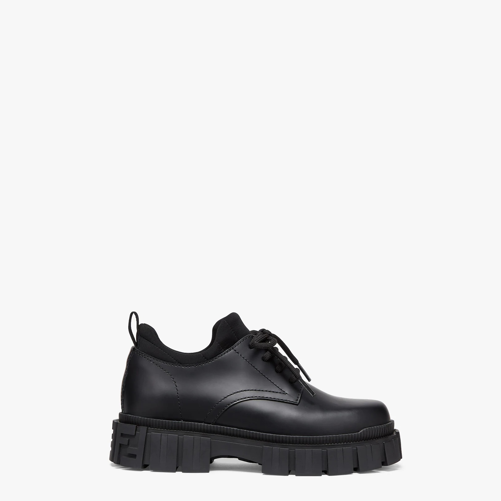 Black leather lace-ups - 1