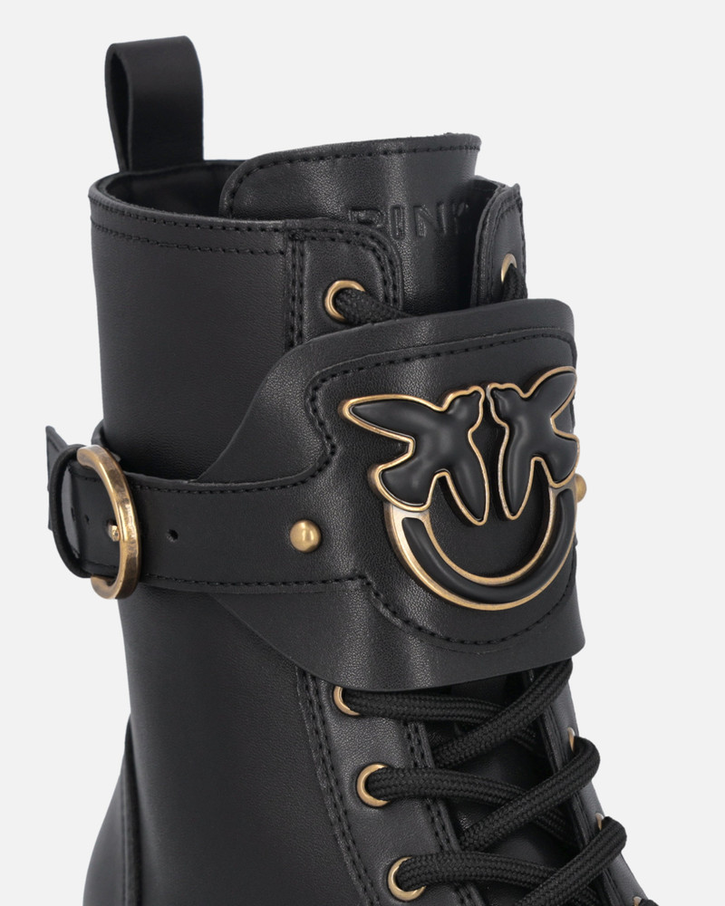 LEATHER COMBAT BOOTS WITH BRANDED FRONT STRAP 4
