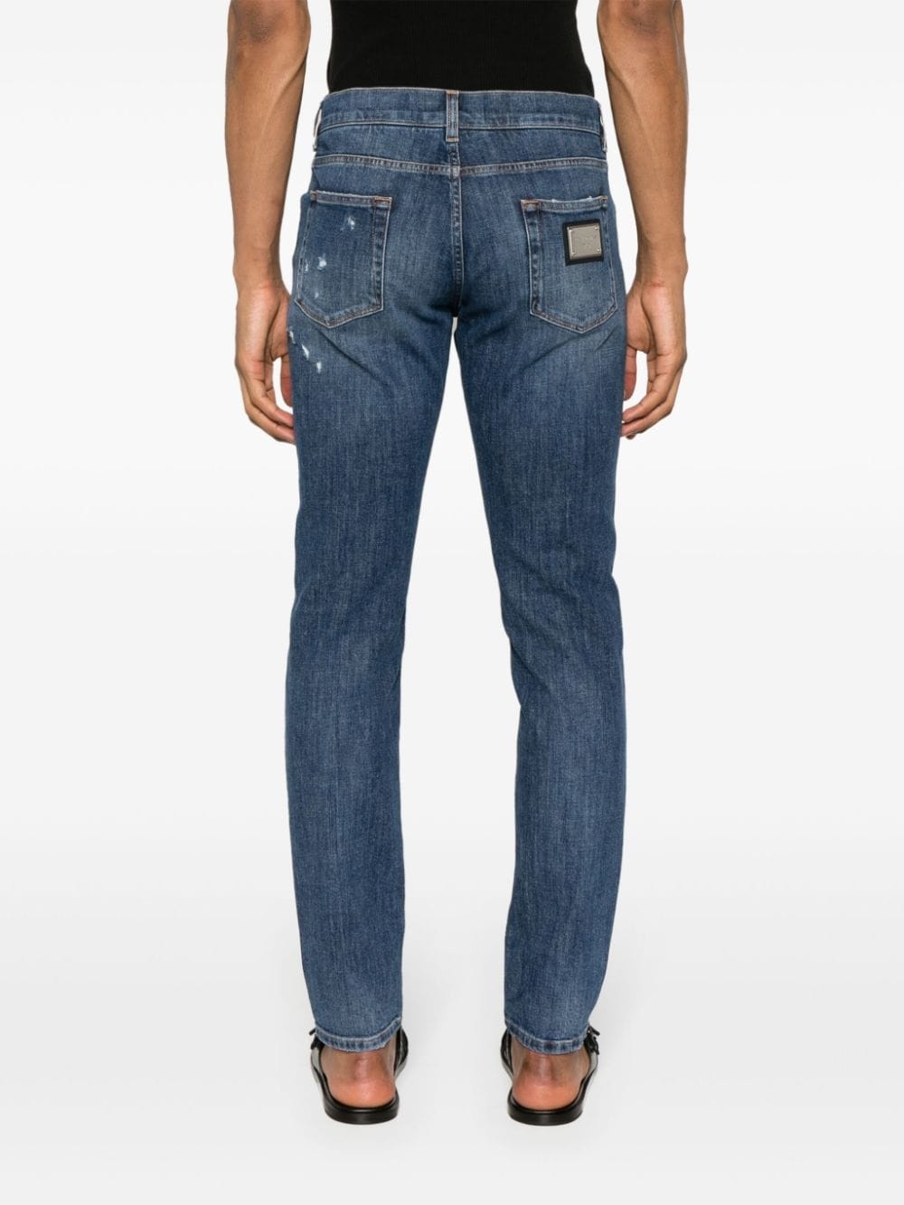 ripped-detail tapered jeans - 4
