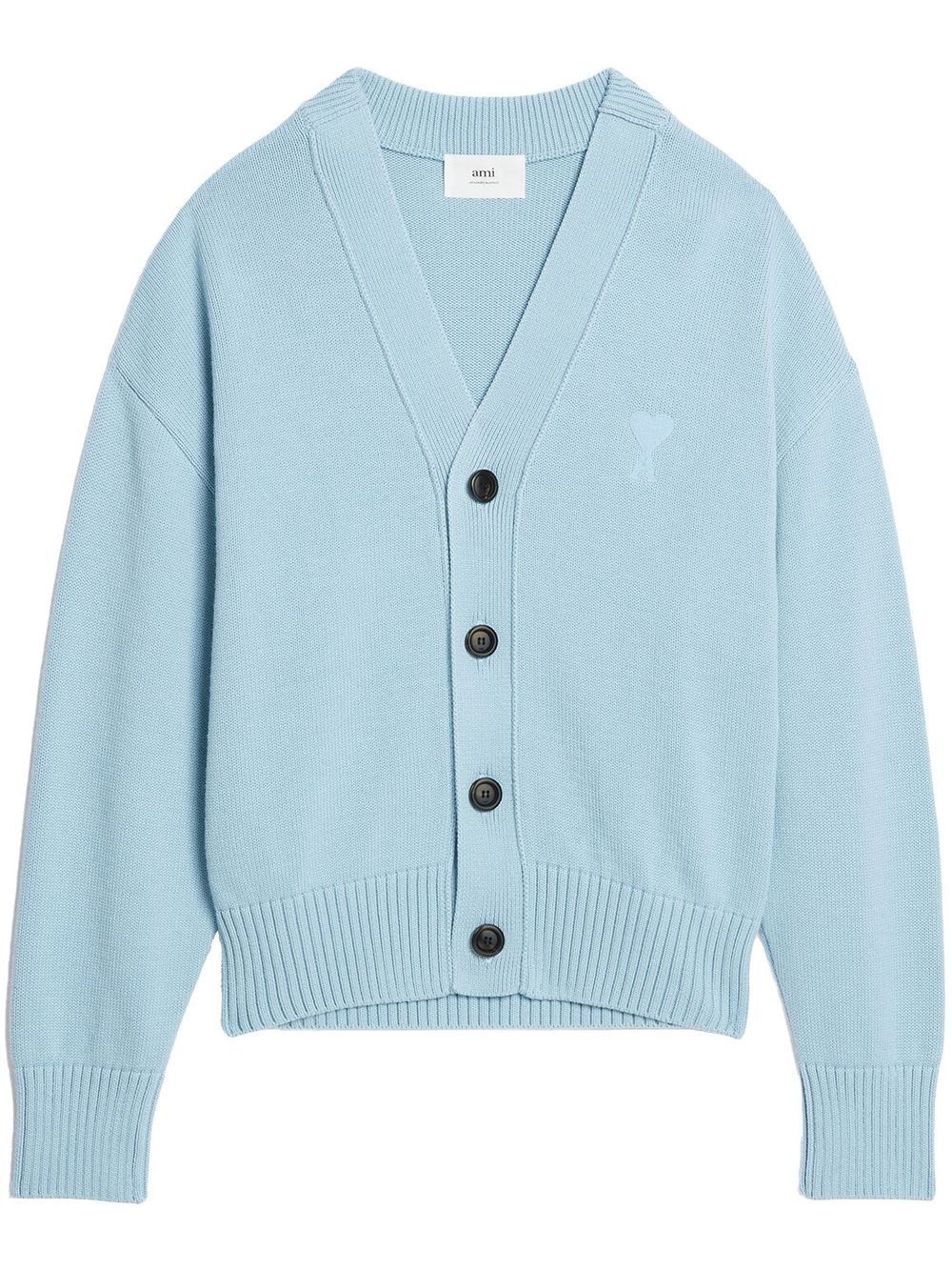 Ami de Coeur intarsia-logo cardigan - 1