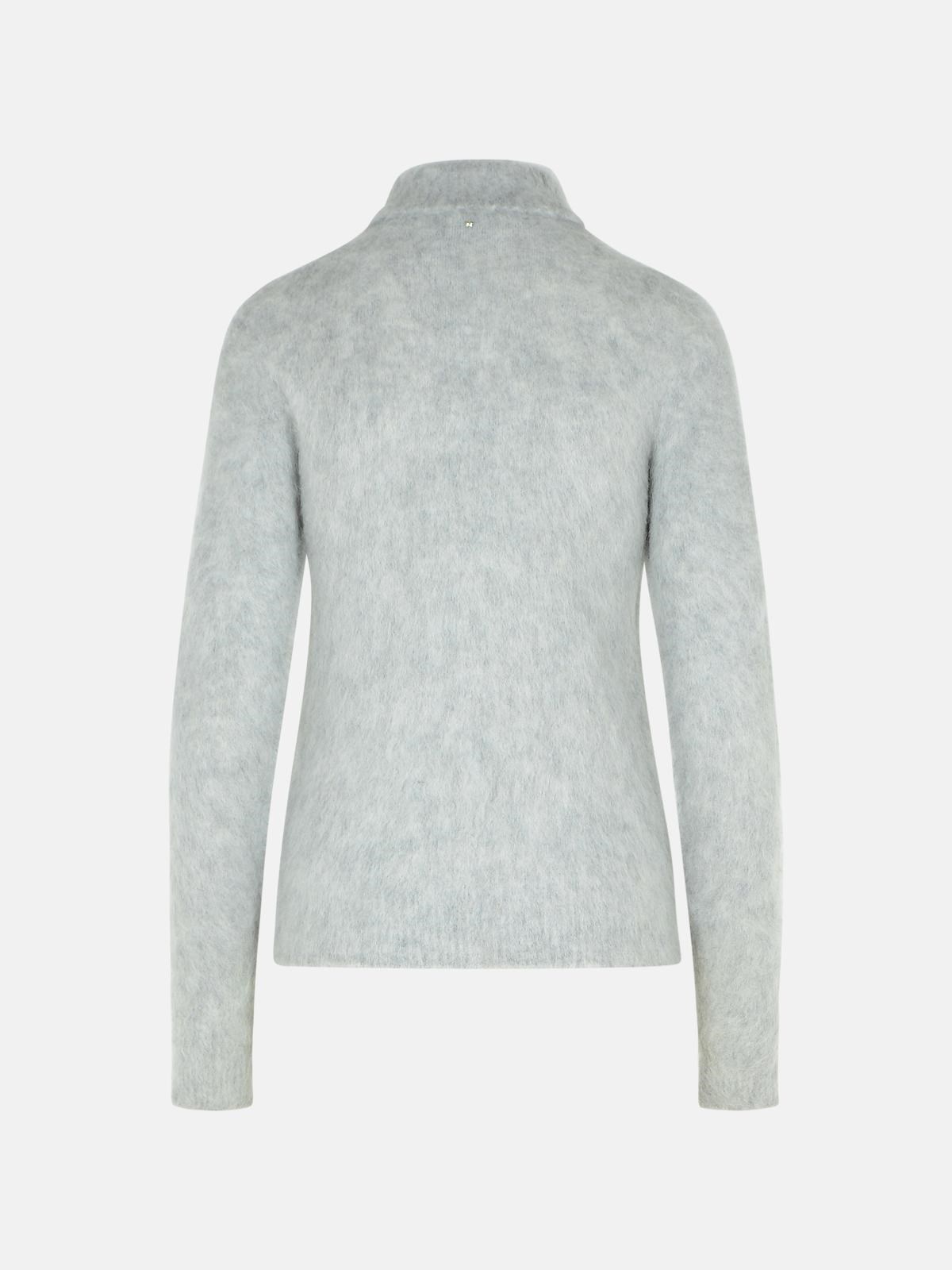 'ELGAR LIGHT GREY ALPACA BLEND SWEATER - 3