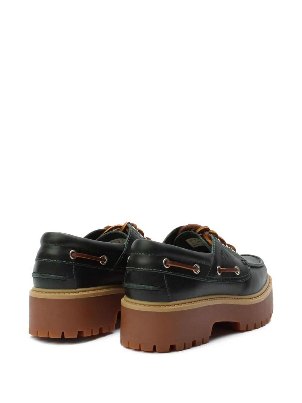 Stone Street "Dark Green Full Grain" boat shoes - 3