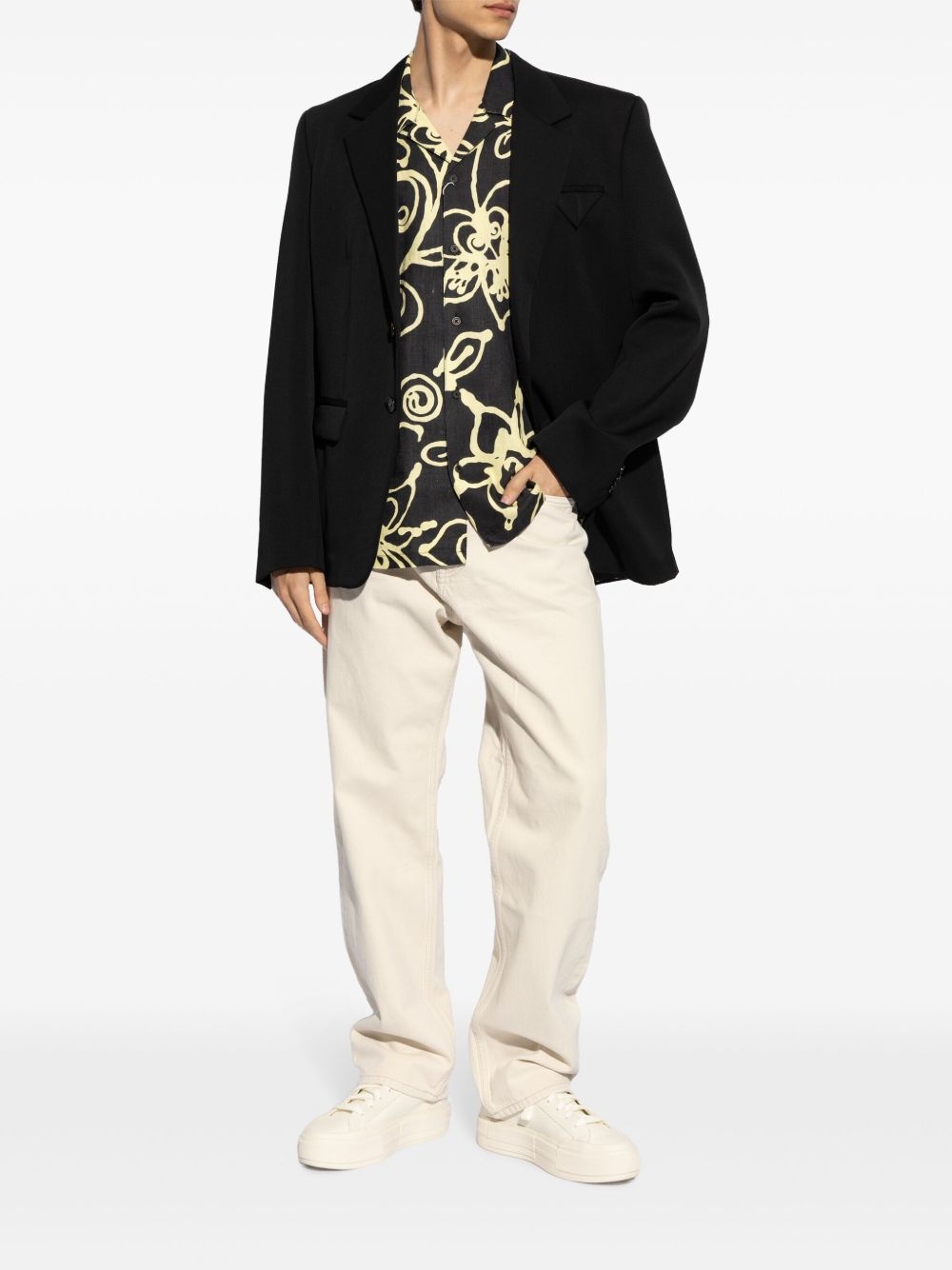 floral-print linen shirt - 2