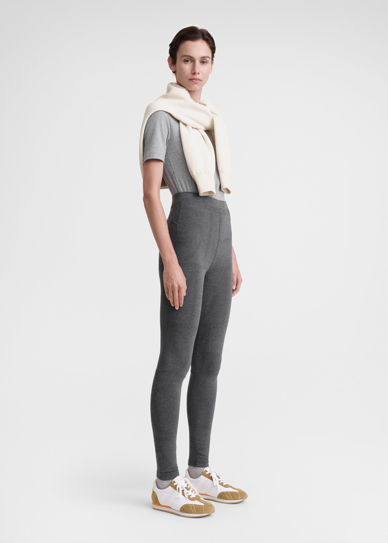 Monogram knit leggings dark grey melange - 3