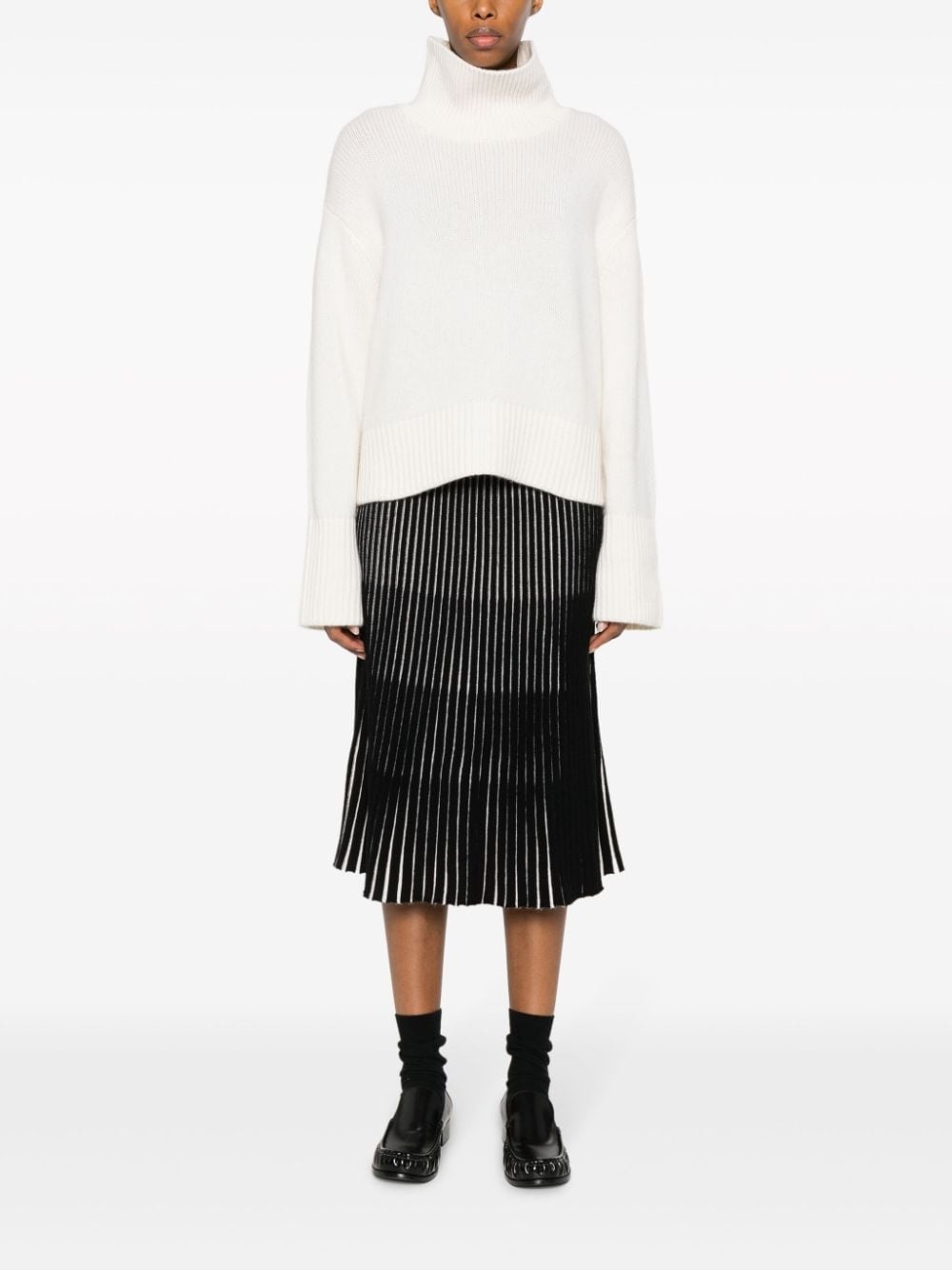 roll-neck ribbed cashmere jumper - 2
