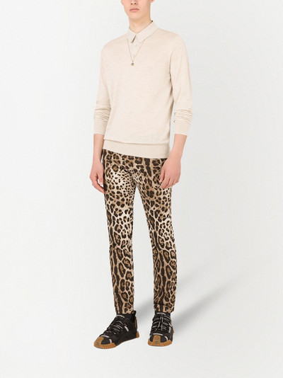 Dolce & Gabbana leopard print skinny jeans outlook