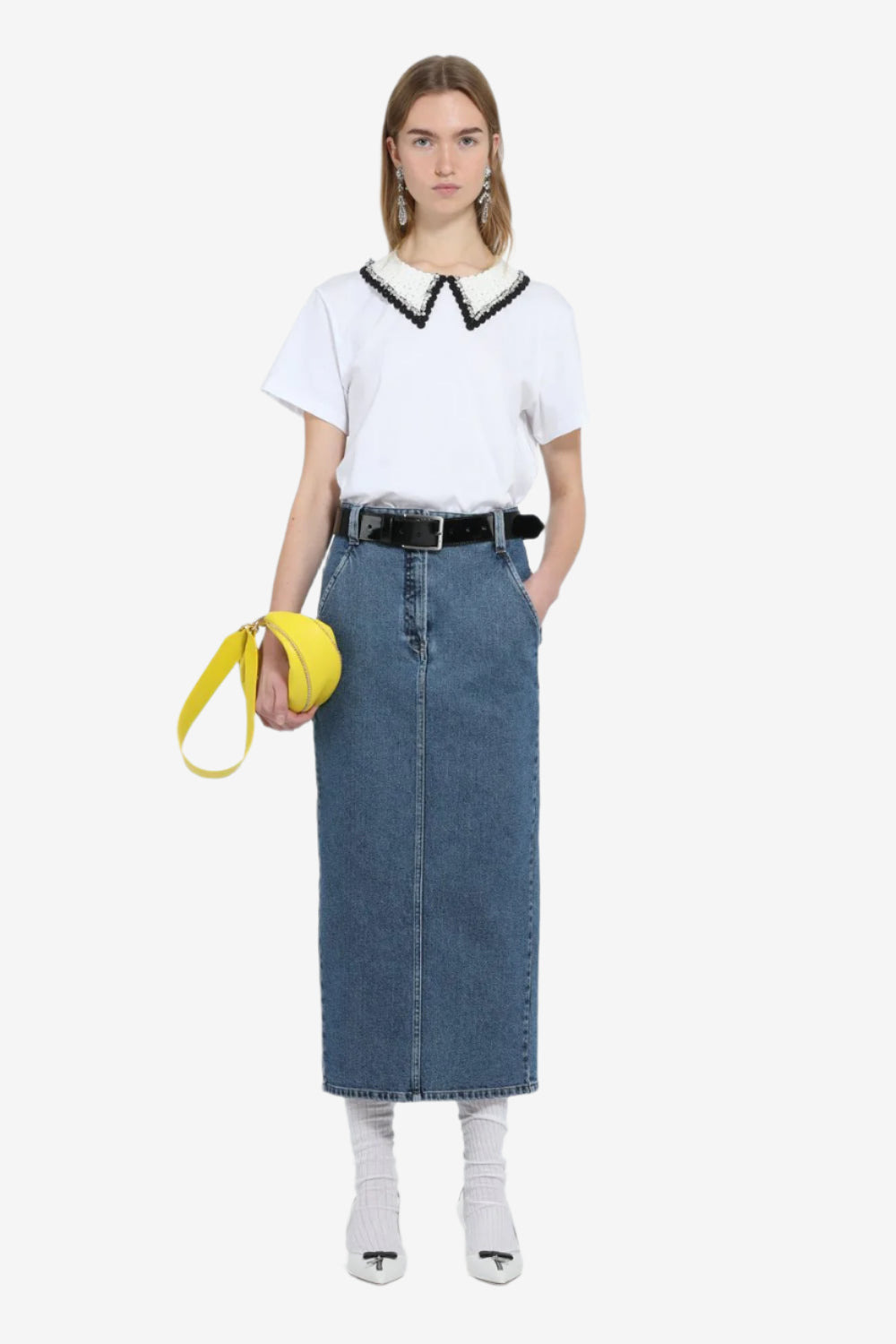 DENIM PENCIL SKIRT - 4