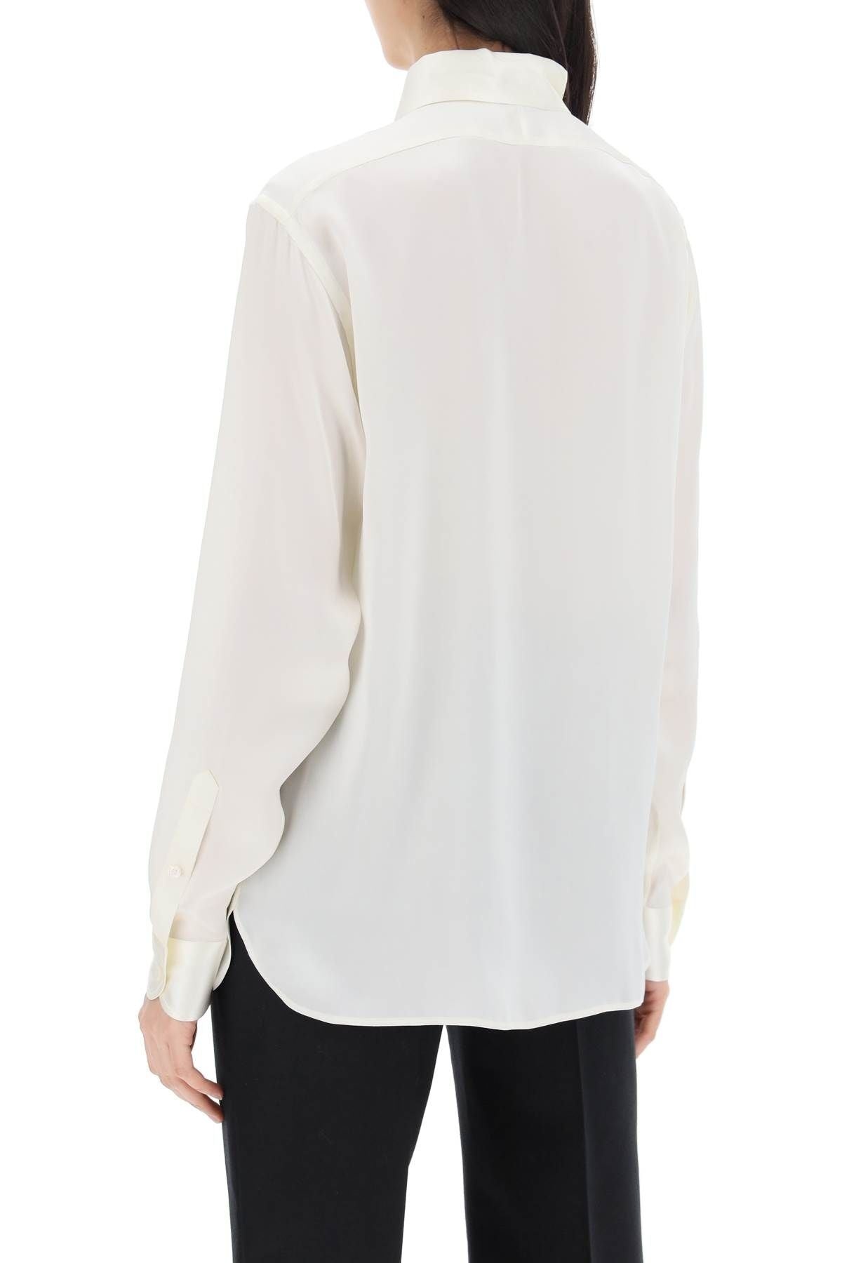 SILK CHARMEUSE BLOUSE SHIRT - 9