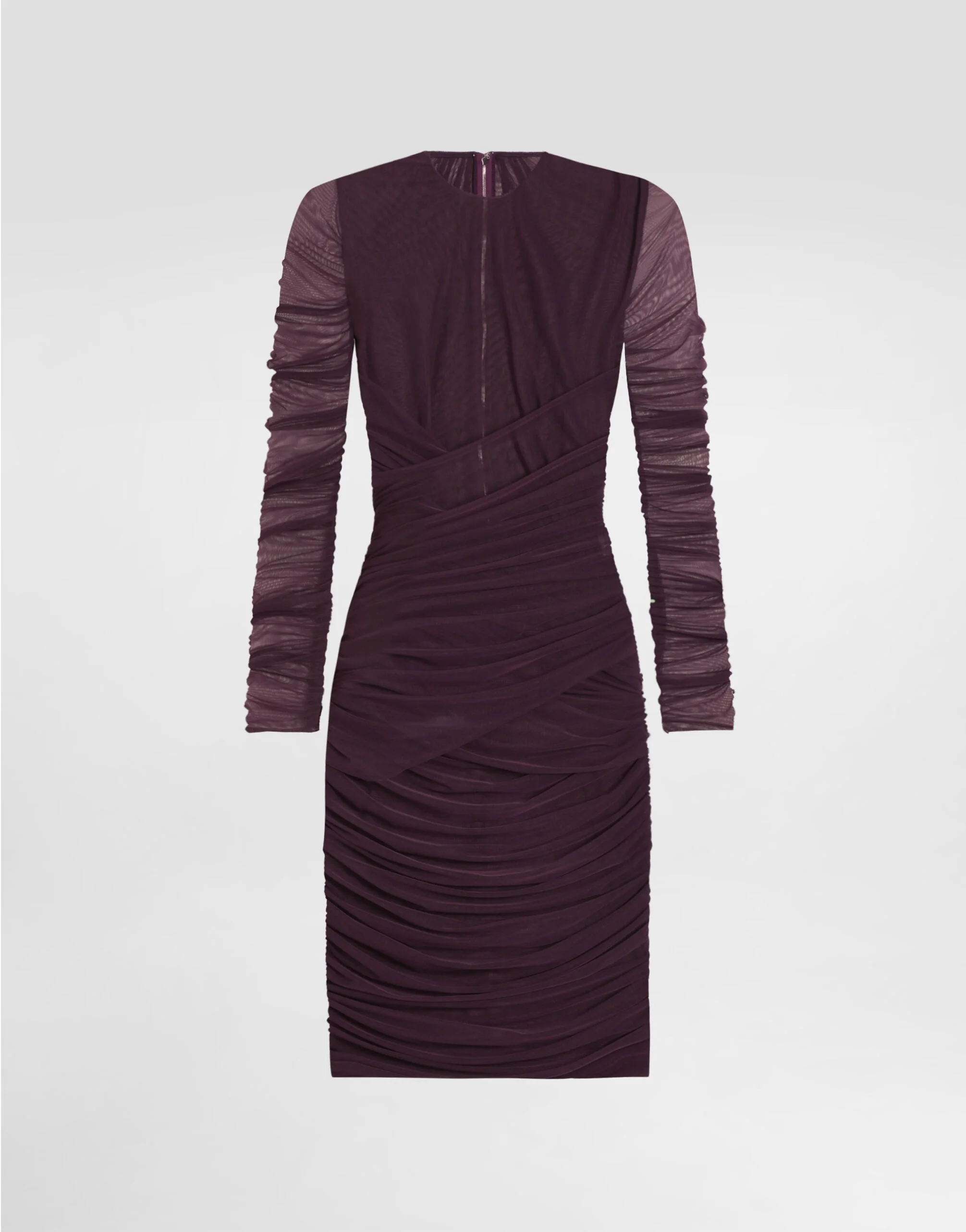 Short light tulle dress with draping - 1