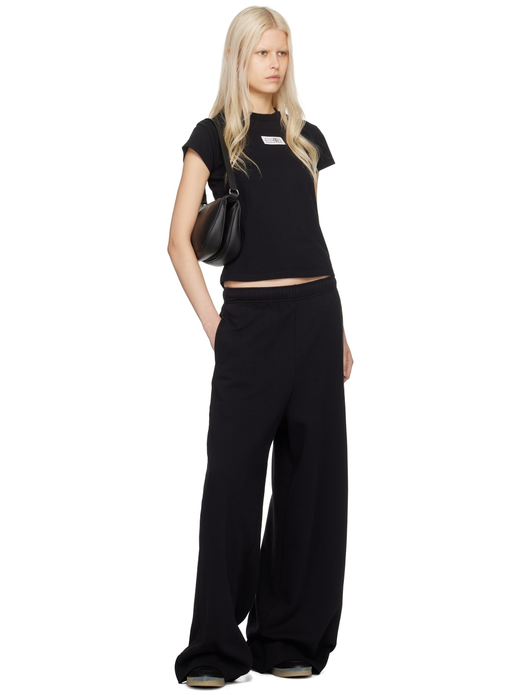 Black Embroidered Sweatpants - 4