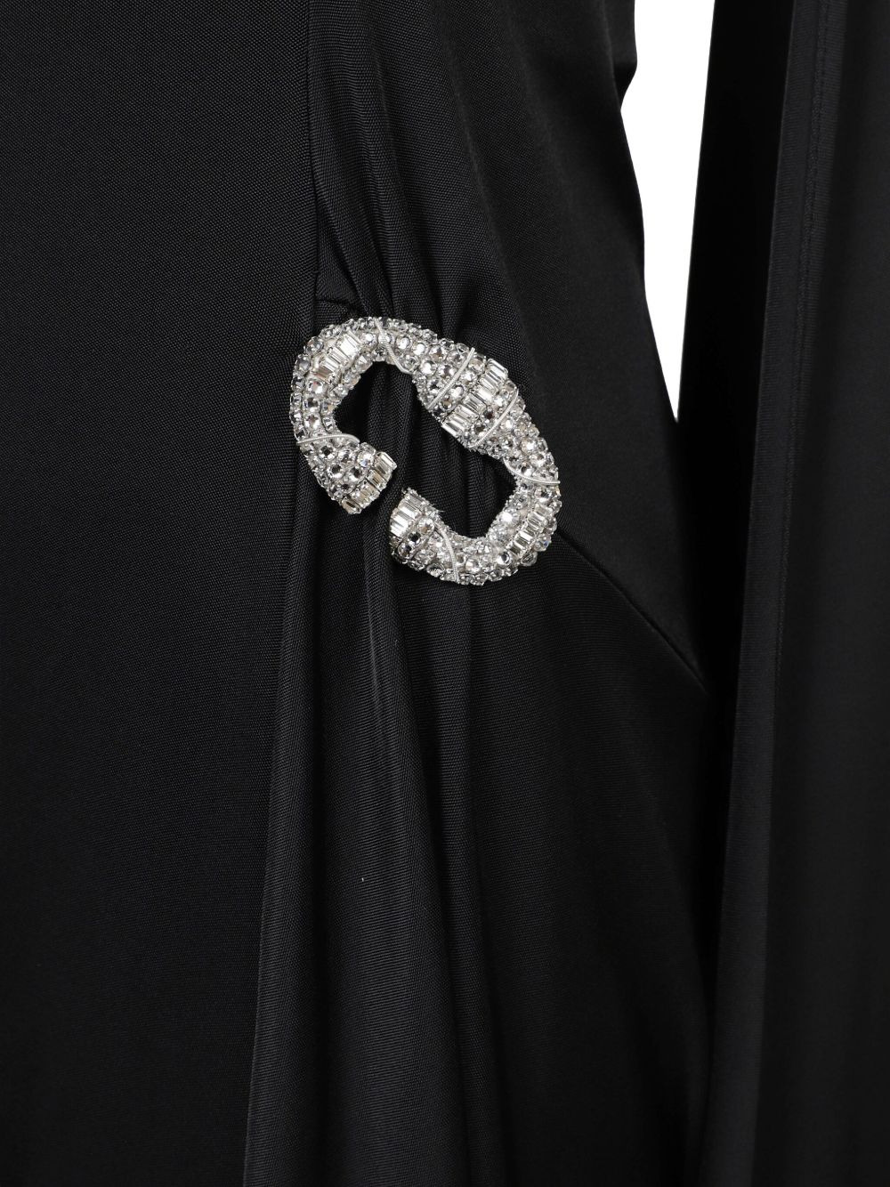 crystal-embellished draped midi dress - 4