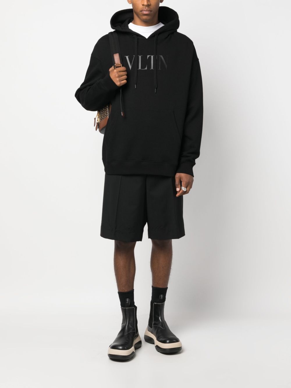 logo-print cotton hoodie - 2