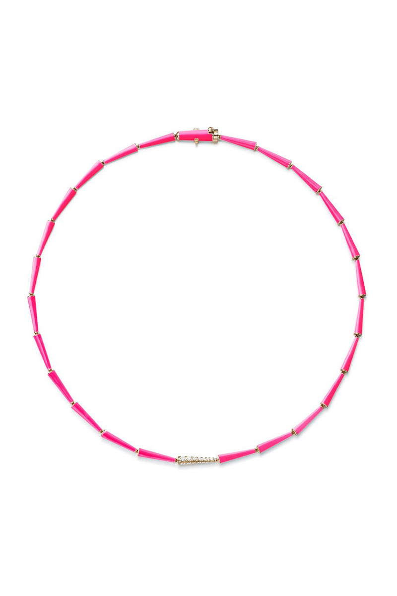 Neon Pink Lola Linked Necklace 1