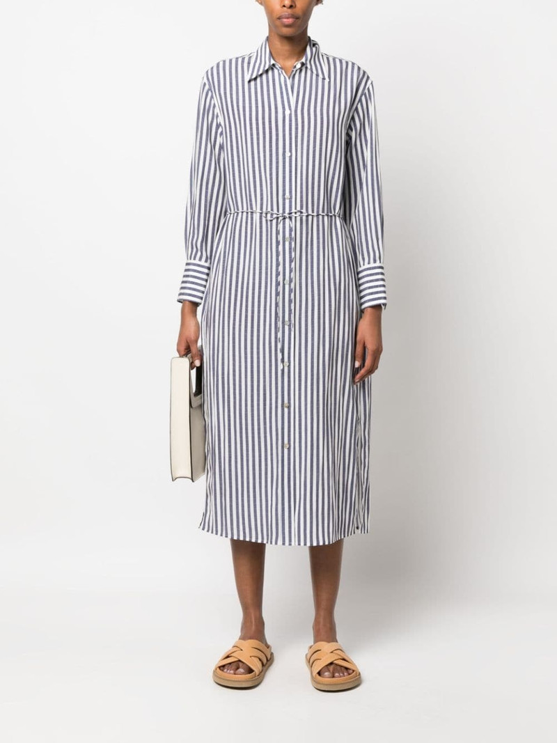 Vince striped belted midi shirt dress outlook