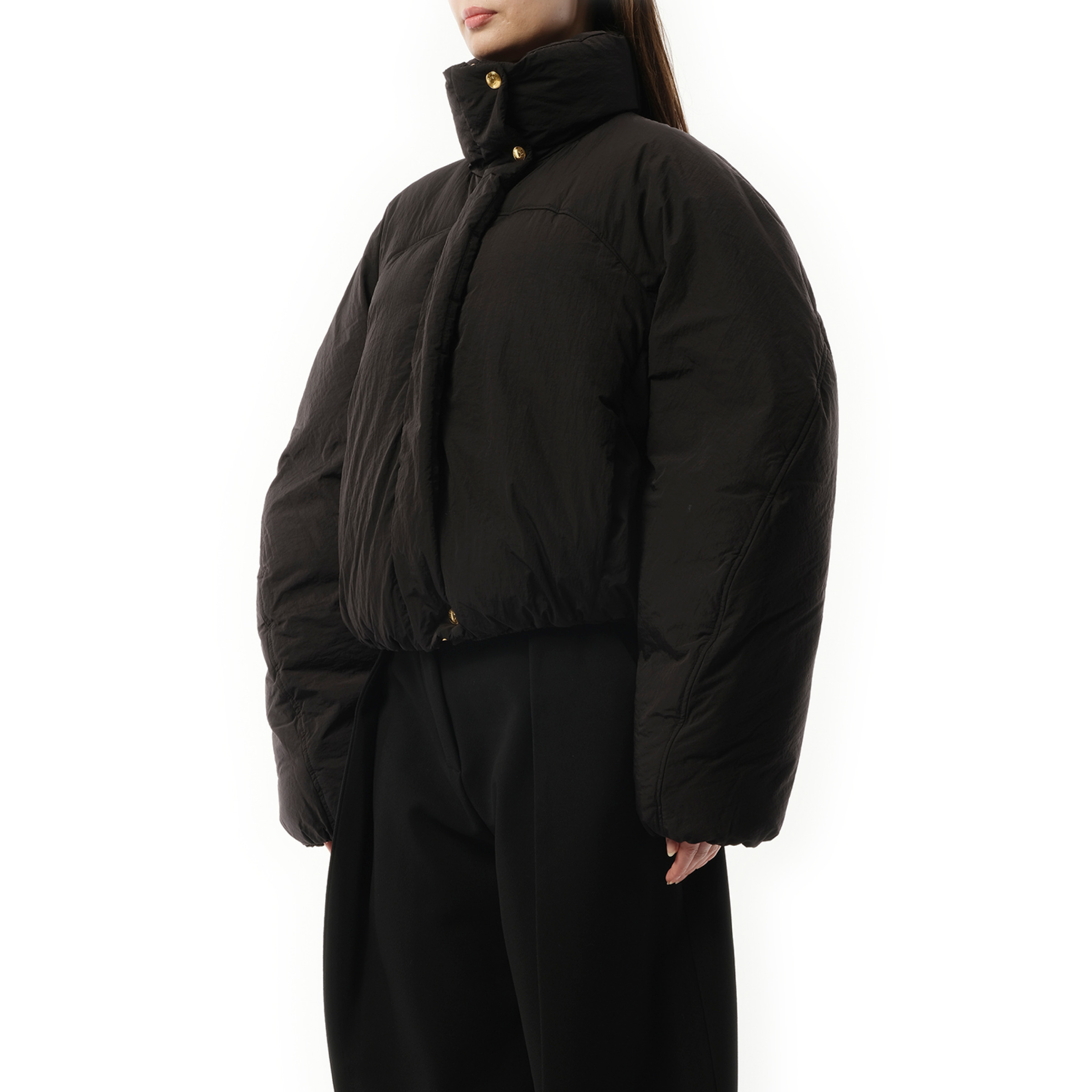 La Doudoune Courte Caraco in Black - 5