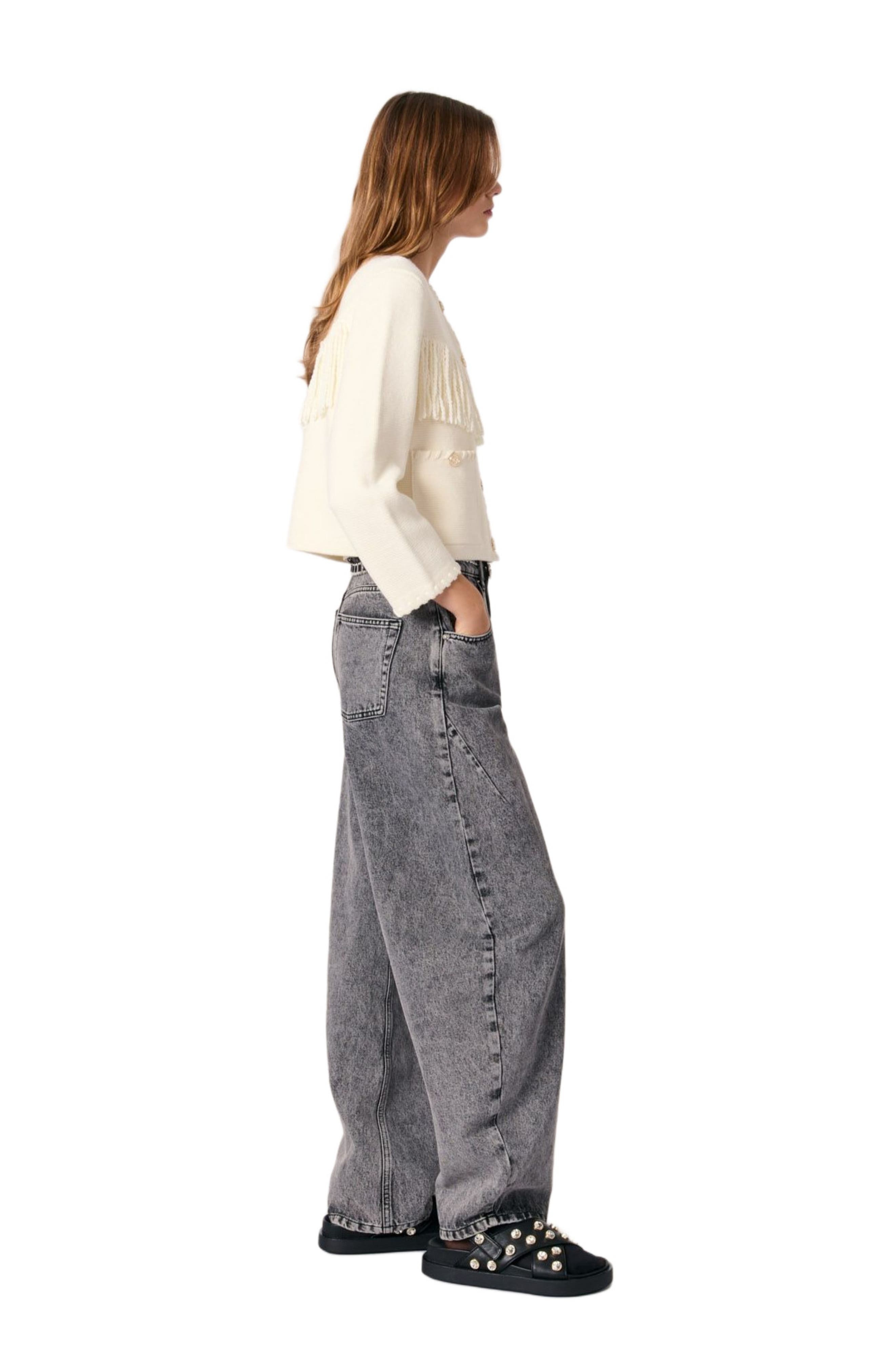 maje Fringed cardigan in Ecru at Nordstrom - 3